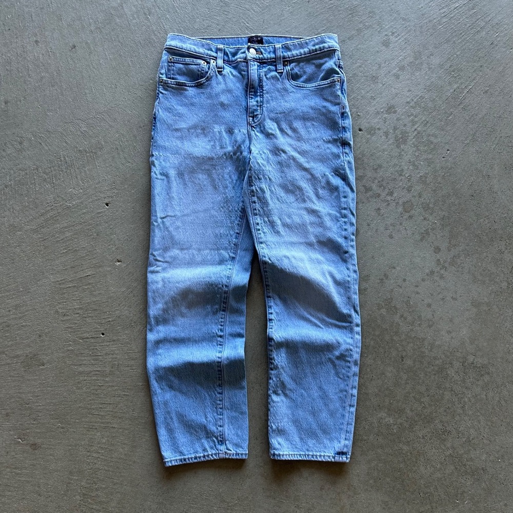 J Crew Slim Boyfriend Jeans Womens 28x27 Blue Light Wash Denim Cotton Straight